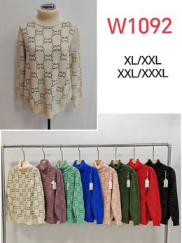 1092* микс цветов женский свитер (Kiss me, 10 ед, размеры батал: XL-3XL) выдача на следующий день фото