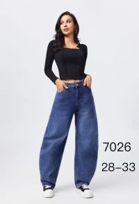7026 # синие женские джинсы (New Jeans, стрейч коттон, 6 ед, размеры полубатал: 28-33) выдача на следующий день фото