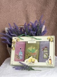 501134 комплект из 3-х цветов полотенец ( микрофибра, принт, 1 ед. размеры: 25х50 см)