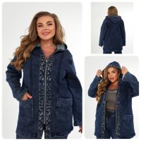 0849# синий женские джинсовый кардиган LADY N (6 ед, размеры батал: 3XL-8XL) выдача на следующий день фото