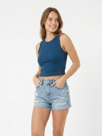 4753-74 * темно-бирюзовый женский топ (трикотаж рубчик, 3 ед, размеры норма: S. M. L)    выдача на следующий день фото