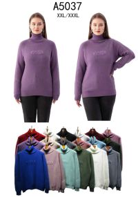 5037 микс цветов женский свитер (Kiss me, 5 ед, размеры батал: 2XL-3XL) фото