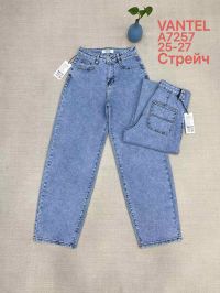 7257# голубые женские джинсы vanver (стрейч коттон, 6 ед, размеры норма: 25-27) выдача на следующий день фото