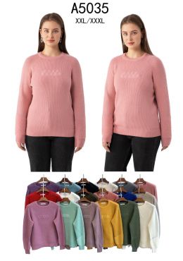 купить 5035* микс цветов женский свитер (Kiss me, 10 ед, размеры батал: 2XL-3XL) выдача на следующий день оптом