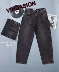 7014# черные женские джинсы (Vindasion, стрейч-коттон, 6 ед, размеры полубатал: 28-33) выдача на следующий день фото