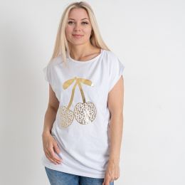 7615-10 белая женская футболка (HAZARD, 6 ед. размеры батал: 2XL. 2XL. 3XL. 3XL. 4XL. 4XL) фото