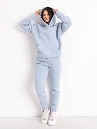 4876-42 голубой женский спортивный костюм (турецкая трехнитка, флис, 4 ед. размеры норма: S. M. L. XL) фото