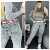 0093# серые женские джинсы (LADY N, стрейчевые, 6 ед. размеры батал: 30. 31. 32. 33. 34. 36) выдача на следующий день фото