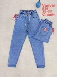 0251# голубые женские джинсы vanver (стрейч коттон, 6 ед, размеры полубатал: 28-33) выдача на следующий день фото
