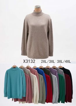 купить # 3132 * микс цветов женский свитер (5 ед, размеры батал: 2xl-4xl) выдача на следующий день оптом