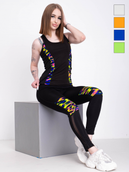 0468-232 фитнес-костюм женский стрейчевый микс цветов (4 ед. размеры: S-M/2, L-XL/2) Без выбора цветов фото
