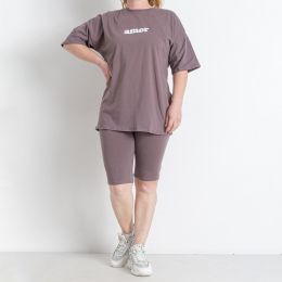 0141-18 серый женский спортивный костюм (футболка + велосипедки) (5'TH AVENUE, 3 ед. размеры полубатал: 48. 50. 52) фото