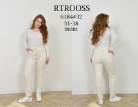 купить 6184# бежевые женские джинсы (RTROOSS, стрейч коттон, 6 ед, размеры батал: 31-38) выдача на следующий день оптом
