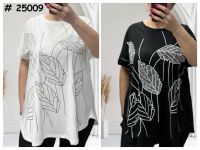 25009# выбор цвета женская футболка (коттон 95%, спандекс 5%, 3 ед, размеры батал: 2XL, 3XL, 4XL) выдача на следующий день фото