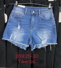 купить 0059# голубые женские джинсовые шорты (New Jeans, стрейч, 6 ед, размеры норма: 25-30) выдача на следующий день оптом