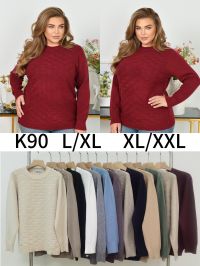 0090 # микс цветов женский свитер (Kiss me, 10 ед, размеры полубатал: L/XL-XL/2XL) выдача на следующий день фото