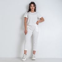 0157-100 белый женский спортивный костюм (футболка + штаны) (5'TH AVENUE, турецкий хлопок, 3 ед. размеры норма: 42. 44. 46) фото