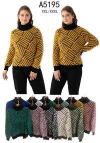 5195  микс цветов женский свитер (5 ед, размеры батал: 2xl-3xl) фото