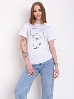 10521-10 белая женская футболка (95% коттон, 5% эластан, 4 ед. размеры норма: S-2XL, один отсутствует) фото