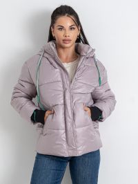 купить 0238-6 серая женская куртка (BIHOR, 5 ед. размеры норма: S. M. L. XL. 2XL) оптом