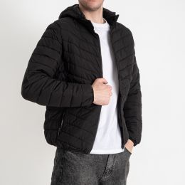 0719-1 черная мужская куртка (капюшон, синтепон, 5 ед. размеры норма: M. L. XL. 2XL. 3XL) фото