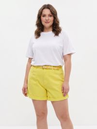 купить 2368-5 * жёлтый  женский костюм двойка (футболка+шорты) (VANVER, шорты стрейчевые, футболка бифлекс, 6 ед. размеры полубатал: 28 оптом