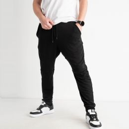 4217-1 ЧЕРНЫЕ YOLA спортивные штаны мужские из двунитки прямые ( 4 ед.размеры: M.L.XL.2XL) фото