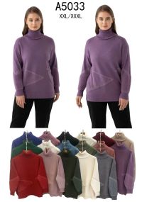 5033  микс цветов женский свитер (5 ед, размеры батал: 2xl-3xl) фото