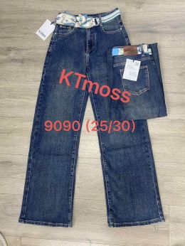 купить оптом джинсы 9090 синие женские джинсы (KT.MOSS, стрейч-коттон, 6 ед. размеры норма: 25. 26. 27. 28. 29. 30) недорого