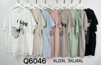 6046# микс цветов женская футболка (Kiss me, 10 ед, размеры батал: 2XL-4XL) выдача на следующий день фото