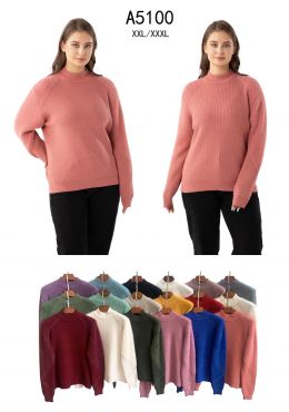 5100* микс цветов женский свитер (Kiss me, 10 ед, размеры батал: 2XL-3XL) выдача на следующий день фото