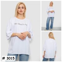 3015# белаяа женская футболка оверсайз (4 ед, размеры оверсайз: 2XL-3XL) выдача на следующий день фото