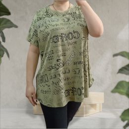 17031-72 зеленая женская футболка (LEVISHA, 95% коттон, 5% спандекс, 3 ед. размеры батал: XL. 2XL. 3XL) выдача на следующий день фото