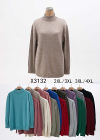 3132  микс цветов женский свитер (5 ед, размеры батал: 2XL-4XL) фото