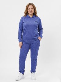 4975-451 синий женский спортивный костюм (двухнитка, с капюшоном, 5ед, размеры батал: 50, 52, 54, 56, 58) фото