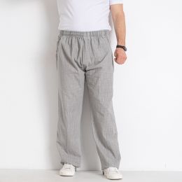 купить оптом джинсы 15451-6* светло-серые мужские штаны (лен, на резинке, 10 ед. размеры батал: XL-5XL, дублируются) выдача на следующий день  недорого