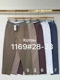 1169 # выбор цвета женские брюки (Fudeyan, коттон, 6 ед, размеры полубатал: 28-33)  выдача на следующий день фото