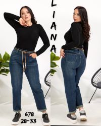 0678 # синие женские джинсы (Liana, стрейчч коттон, 6 ед, размеры полубатал: 28-33) выдача на следующий день фото