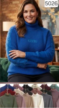 5026 # микс цветов женский свитер (Kiss me, 10 ед, размеры батал: 3XL/4XL) выдача на следующий день фото