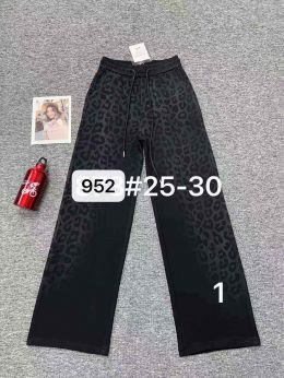 0952 # черные женские штаны (FUDEYAN, трикотаж, принт, 6 ед. размеры норма: 25-30) выдача на следующий день    фото