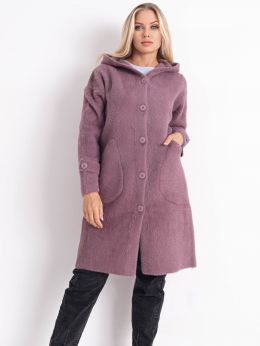 купить оптом джинсы 0561-32 темно-сиреневый женский кардиган (шерсть альпаки, на змейке, 1 ед. универсальный полубатальный размер: 46-52) недорого