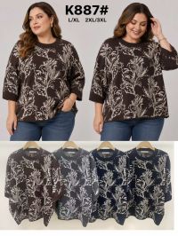 0887 # микс цветов женский свитер (Kiss me, кашимир, 10 ед, размеры батал: L/XL-2XL/3XL) выдача на следующий день фото