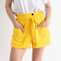 0063-8 жёлтые шорты-юбка женские текстильные (3 ед. размеры: M.L.XL) фото