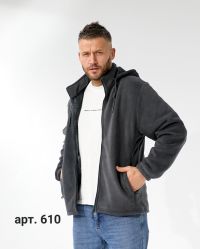 0610 графитовый мужской худи на меху (6 ед, размеры батал: XL-5XL) выдача на следующий день фото