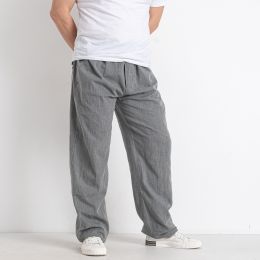 15451-66* темно-серые мужские штаны (лен, на резинке, 10 ед. размеры батал: XL-5XL, дублируются) выдача на следующий день  фото