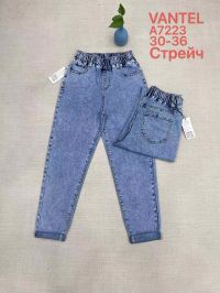 купить 7223# голубые женские джинсы vanver (стрейч коттон, 6 ед, размеры батал: 30-36) выдача на следующий день оптом