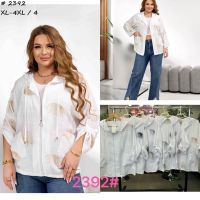2392 # микс цветов женская курточка с вышивкой (лен, JJF, 4 ед, размеры батал: ХЛ-4ХЛ) выдача на следующий день фото