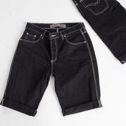 купить оптом джинсы 7920-1 черные мужские джинсовые шорты (7 ед. коттон, размеры: 29. 30. 31. 32. 32. 33. 34) маломерят на два размера  недорого