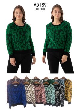 купить 5189* микс цветов женский свитер (Kiss me, 10 ед, размеры батал: 2XL-3XL) выдача на следующий день оптом
