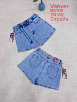 купить 8102 # голубая женская джинсовая юбка-шорты (Vanver, стрейч, 6 ед. размеры полубатал: 28. 29. 30. 31. 32. 33) выдача на следующи оптом
